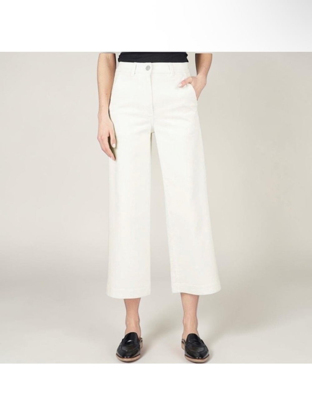 Everlane Wide Leg Crop Pant -Bone